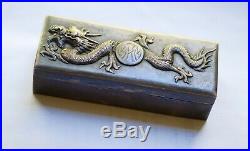 Antique Fine Chinese Export Sterling Silver Dragon Box, Shanghai, c. 1880s