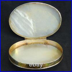 Antique Georgian Sterling Silver Gilt Mother-of-Pearl SNUFF Chinese Export c1820