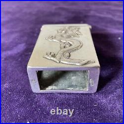 Antique Hallmarked Chinese Silver Matchbox Case By Wang Hing