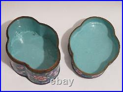 Antique Important Chinese or Japanese Enamel And Copper Box & Silver Spoon c1850