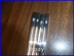 Antique Japanese Marked Sterling Solid Pure Silver Chopsticks 2 Pairs In Box