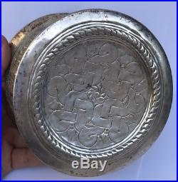 Antique Old Chinese Tibetan THAI CAMBODIAN BURMESE Silver Potpourri Box 280 Gram