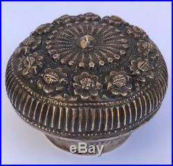 Antique Old Chinese Tibetan THAI CAMBODIAN BURMESE Silver Potpourri Box 62.2 Gr