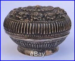 Antique Old Chinese Tibetan THAI CAMBODIAN BURMESE Silver Potpourri Box 62.2 Gr
