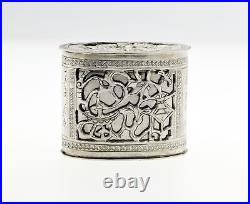 Antique Signed Chinese Export. 999 Silver Filigree Tobacco Snuff Box No Mono