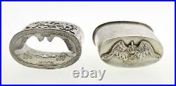 Antique Signed Chinese Export. 999 Silver Filigree Tobacco Snuff Box No Mono