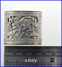 Antique Signed Chinese Export. 999 Silver Filigree Tobacco Snuff Box No Mono