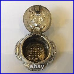 Antique Silver Betel Box Chelpa Tobacco Box Chinese Silver Malay Silver