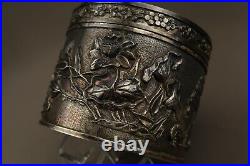 Antique Silver Chinese Export Box Case 19th Century