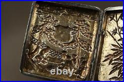 Antique Silver Chinese Export Cigarette Case 19th Century