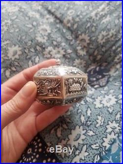 Antique Silver Chinese Opium Box very ornate and lovely