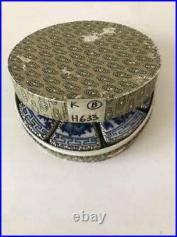 Antique Silver and Porcelain Chinese Trinket Box Set