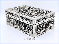 Antique Sino Thai Solid Silver Box Chinese Silversmith LAI JI HUA