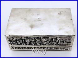 Antique Sino Thai Solid Silver Box Chinese Silversmith LAI JI HUA