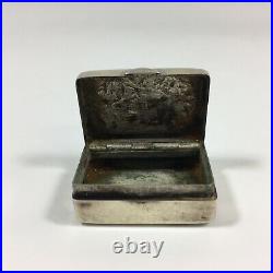 Antique Solid Silver Tested Snuff Box Indistinct Marks Possibly Chinese