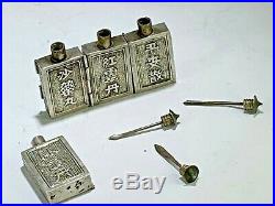 Antique Sterling Silver Chinese Snuff Boxes