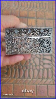 Antique Vintage Chinese Sterling Silver Filigree Box 172 Grams