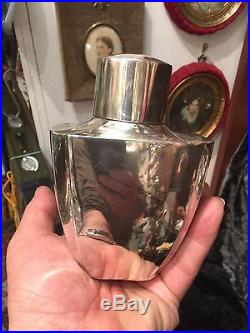 Antique Vintage Styl Chinese Japanese Solid Silver Caddy Box Jar Bottle No Scrap