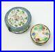 Antique-c1900-Lot-2-Silver-SP-Chinese-Ornate-Enamel-Round-Snuff-Boxes-01-oz
