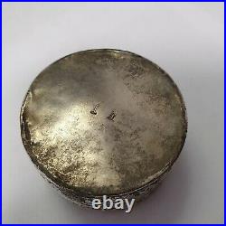 Antique chinese export silver box with animals