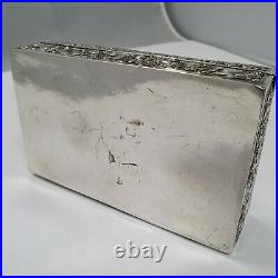 Antique chinese export silver box with dragon #pip