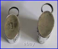 Antique chinese silver two part belt pill box / case with chinese characters