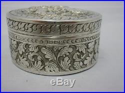 Antique japanese or chinese export silver box with dragon