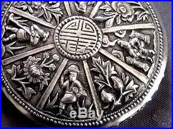 Argent Massif Chine Belle Boite Chinese Export Silver Box