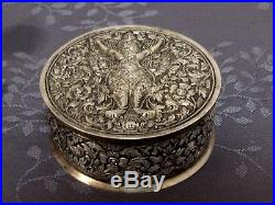 Argent Massif Chine Du Sud Chinese Export Silver Box 129 G