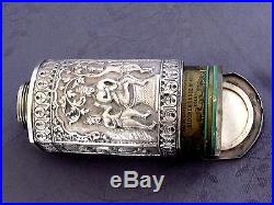 Argent Massif Chinese Silver Indian Silver Box Boite Extreme Orient
