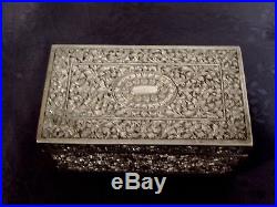 Argent Massif Indochine Chine Du Sud Boite Chinese Export Silver Box 402 G