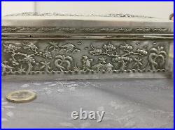 Argent Massif Indochine Chine Du Sud Grande Boite Chinese Export Silver Box