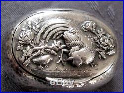 Argent Massif Japon Boite A Pilule Japanese Silver Box Chinese Silver