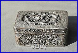 BOITE CHINE ARGENT CHINE DECOR DE DRAGON (silver chinese box case)