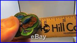 BUTTERFLY CHERRY BLOSSOMS Chinese 925 Silver Cloisonne Enamel SNUFF Pill Box