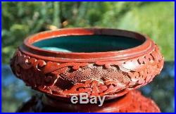 Beautiful Antique 19th Century Carved Chinese Cinnabar Lacquer Bowl