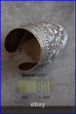Beautiful Chinese Silver Cuff Bracelet Hallmarked