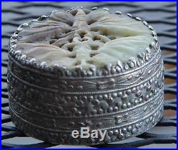 Beautiful Vintage Chinese Jade and Silver Trinket Box