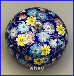 Beautirul Enameled 99% Silver Powder Jar / Decorative Jar 3.5 x 2.5