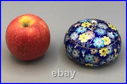 Beautirul Enameled 99% Silver Powder Jar / Decorative Jar 3.5 x 2.5