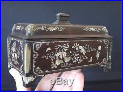 Boite marqueterie nacre argent Chine Old vietnam mother pearl chinese box silver