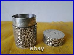 Box, Chinese Sterling Silver, Stack Of Coins C 1900, Great Item, Shape And Style