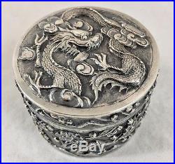 Box. Circular. Chinese Export Silver. 19th century. Qing Dynasty