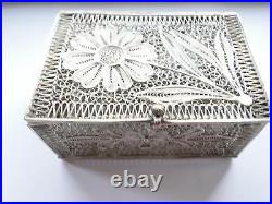 Box Sterling Silver, Filagree, Oriental Rare, 1880, Beautiful & Delicate Antique