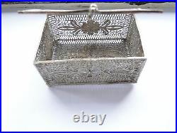 Box Sterling Silver, Filagree, Oriental Rare, 1880, Beautiful & Delicate Antique