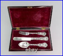 C1850 Magnificent Chinese Export Silver Youth Set Original Box by Leeching