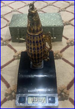 CHINESE EXPORT Goldfield SOLID SILVER Hand Made Vase With Box