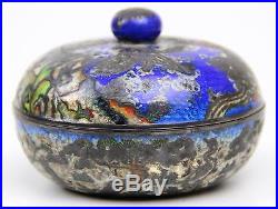 CHINESE EXPORT SILVER BOX, CHAMPLEVÉ ENAMEL, WITH THREE MARKS. CHINA, 19TH