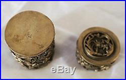 CHINESE Oriental Silver Pewter, Metal Box or Small Storage Container Antique