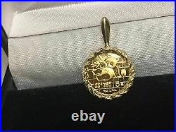 CHINESE PANDA BEAR Charm 20COIN Pendant 14k Yellow Gold Finish Without Stone